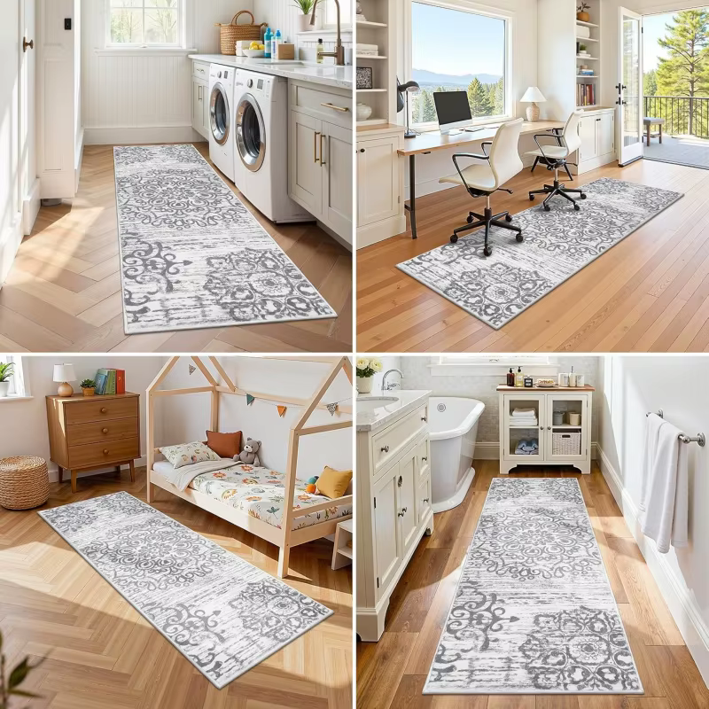 Tapis gris style palais VIKAMA