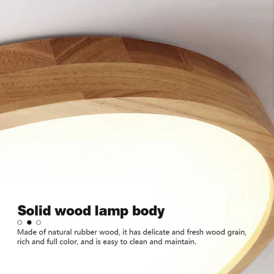 Plafonnier LED en bois massif nordique