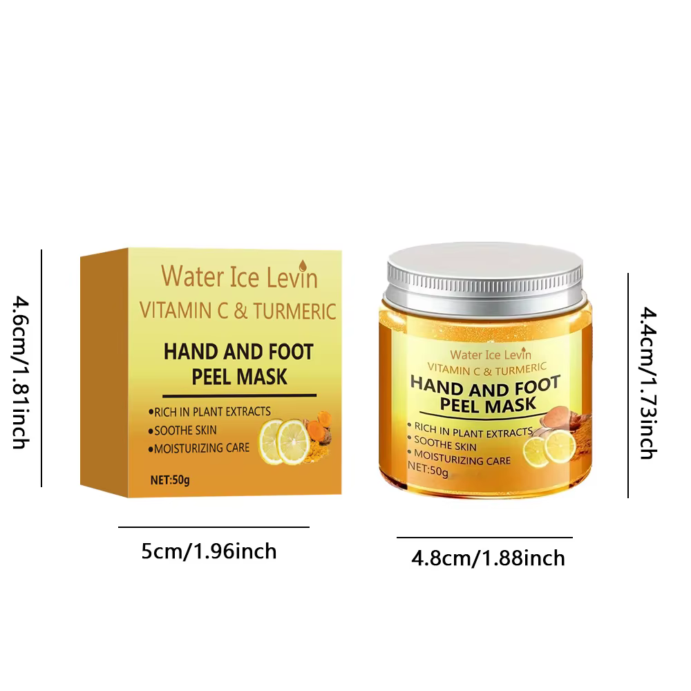 Masque à la cire pour les mains à la vitamine c et au curcuma pour les mains et les pieds, lissant la peau, masque pour les mains nettoyant en douceur, éclaircissant la peau des mains