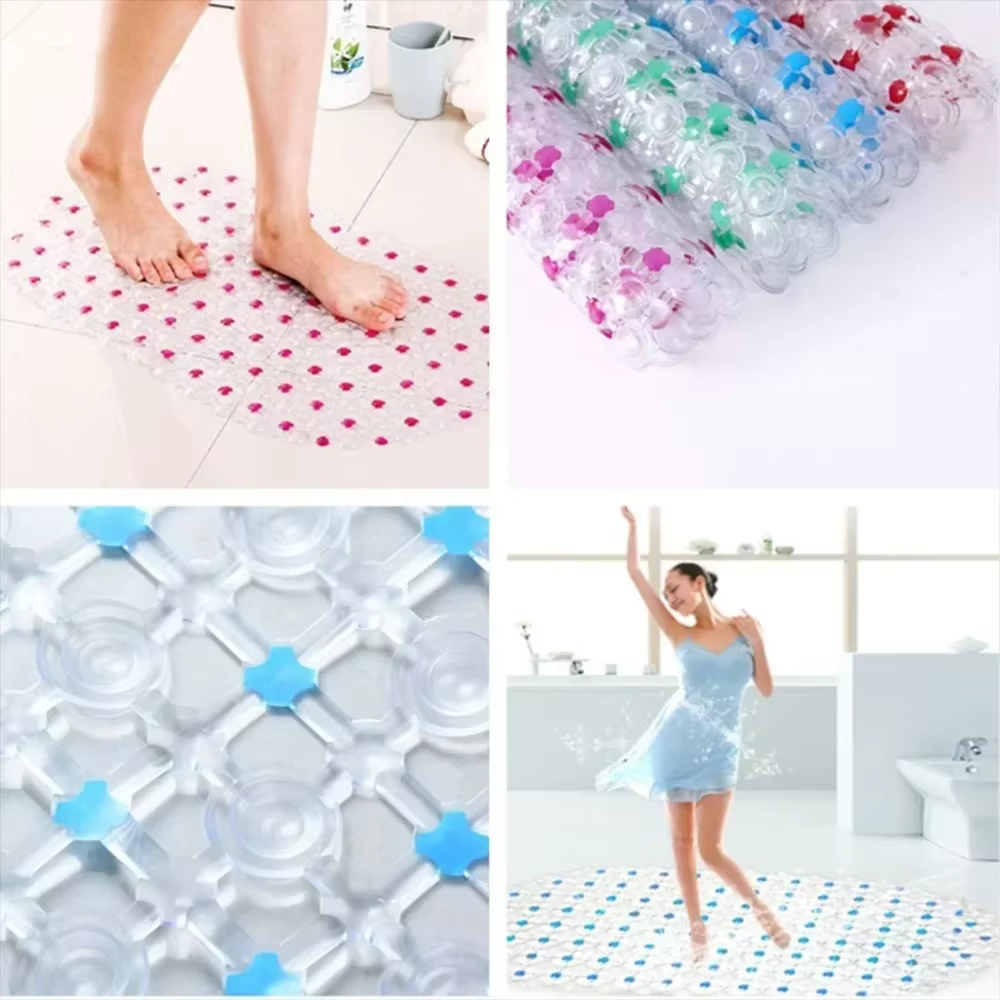 Tapis de bain antidérapant en PVC avec ventouse