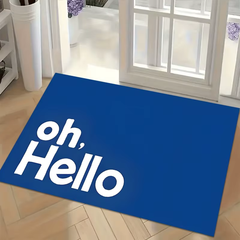Tapis d'entrée en fibre de coco avec motif de chat de dessin animé