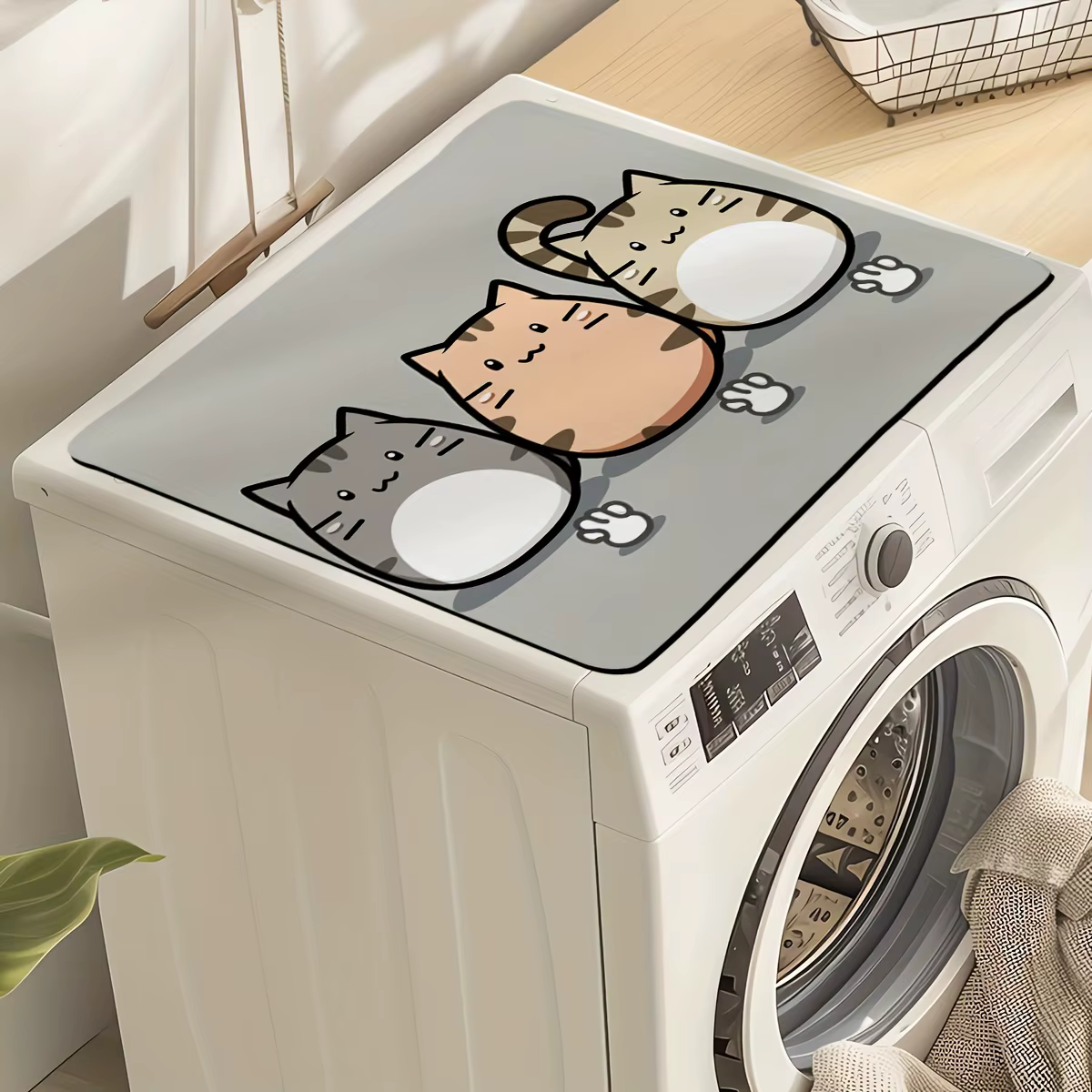 Tapis anti-poussière pour Machine à laver chat mignon