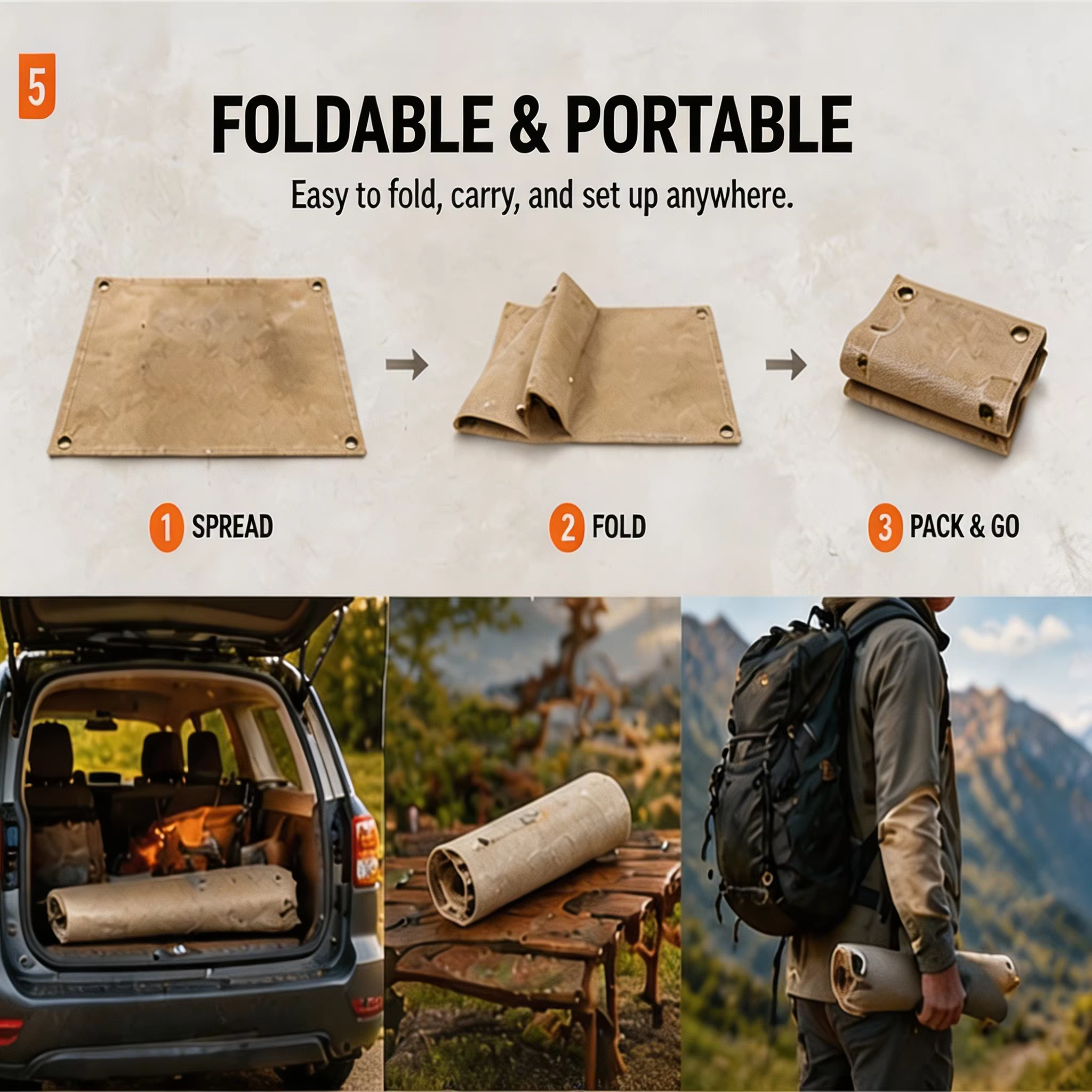 Tapis isolant ignifuge pour pique-nique et barbecue en plein air 2026