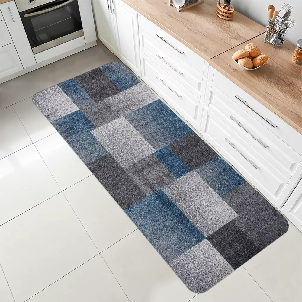 Tapis à motif carré à rayures dégradées