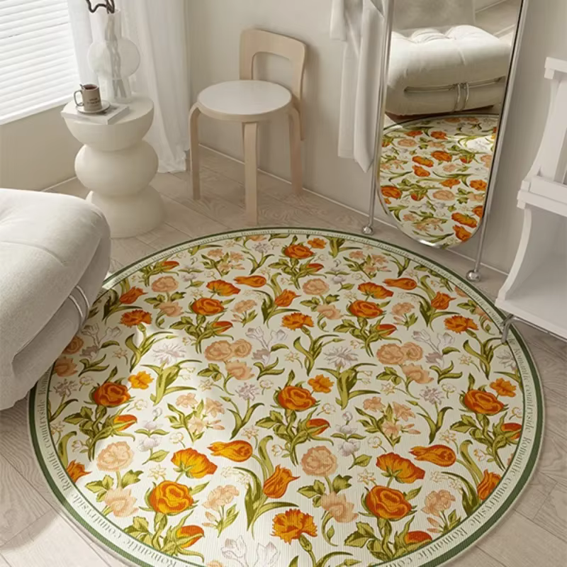 Tapis rond décoration de salon chaise d'étude