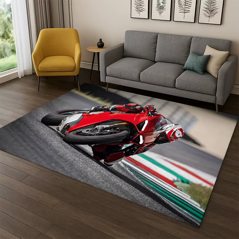 Tapis classique D-Ducati Racing Car Moto pour chambre à coucher