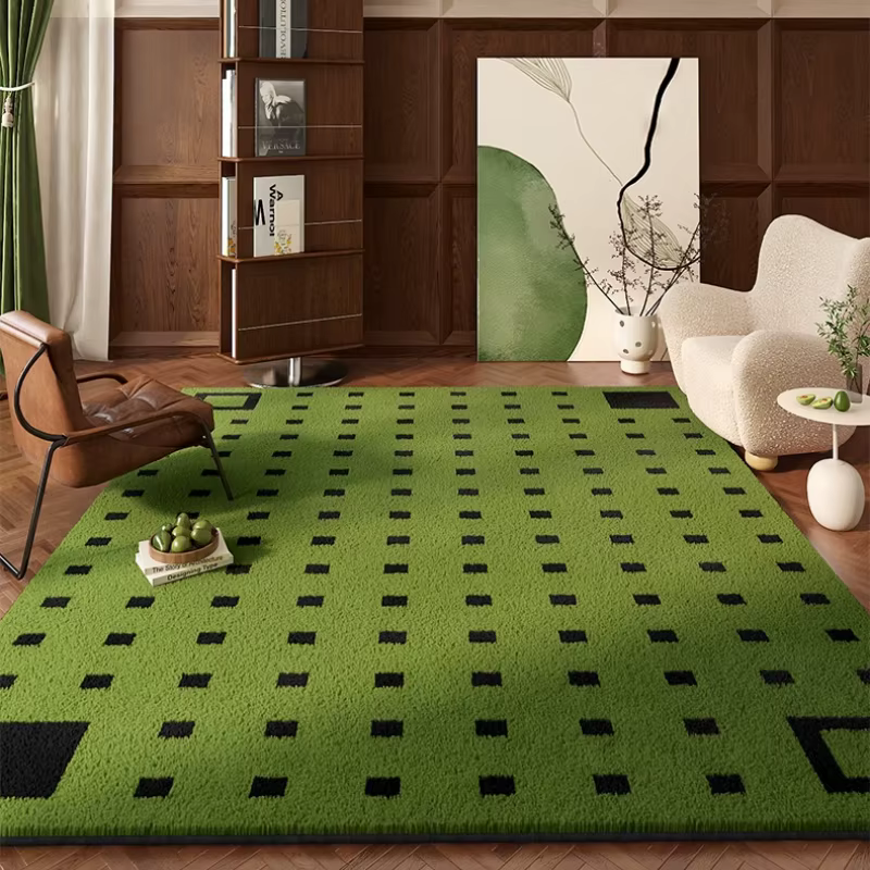 Tapis vert de Style rétro pour décoration de chambre à coucher