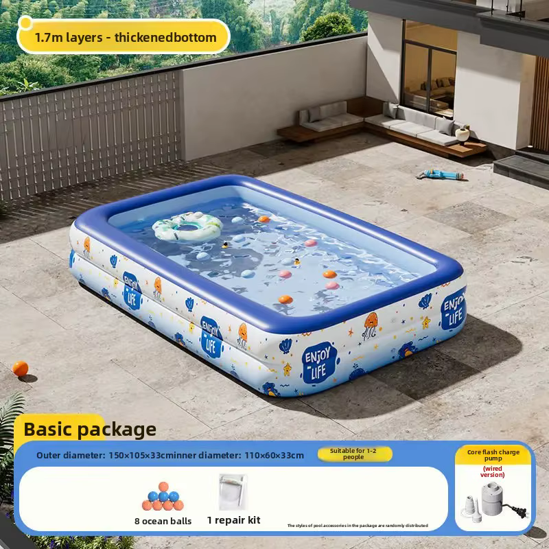 Piscine gonflable familiale Wild Horse Village pour enfants et bébés, grande piscine pliable d'extérieur pour la maison