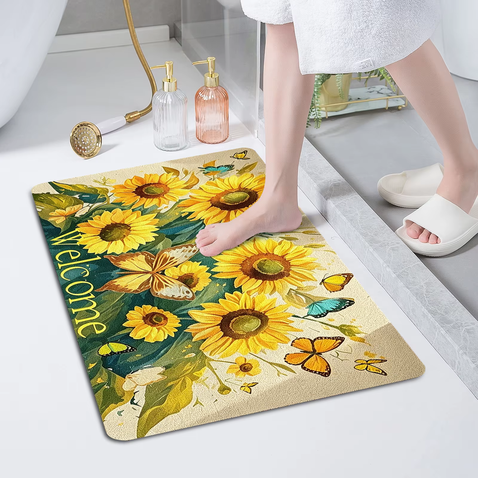 Tapis d'entrée intérieur imprimé citron