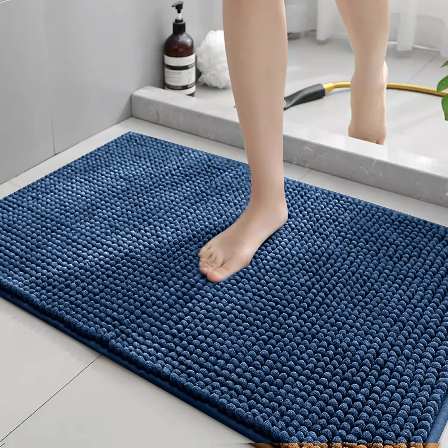 Tapis de bain en chenille à séchage rapide