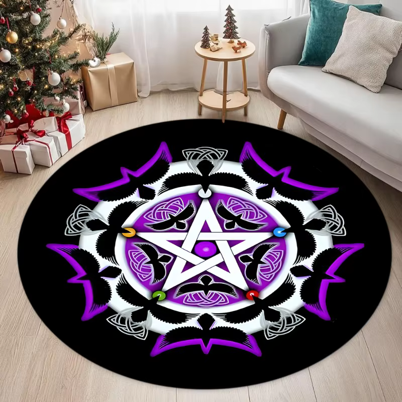 Tapis imprimé circulaire de Style ethnique bohème Vintage