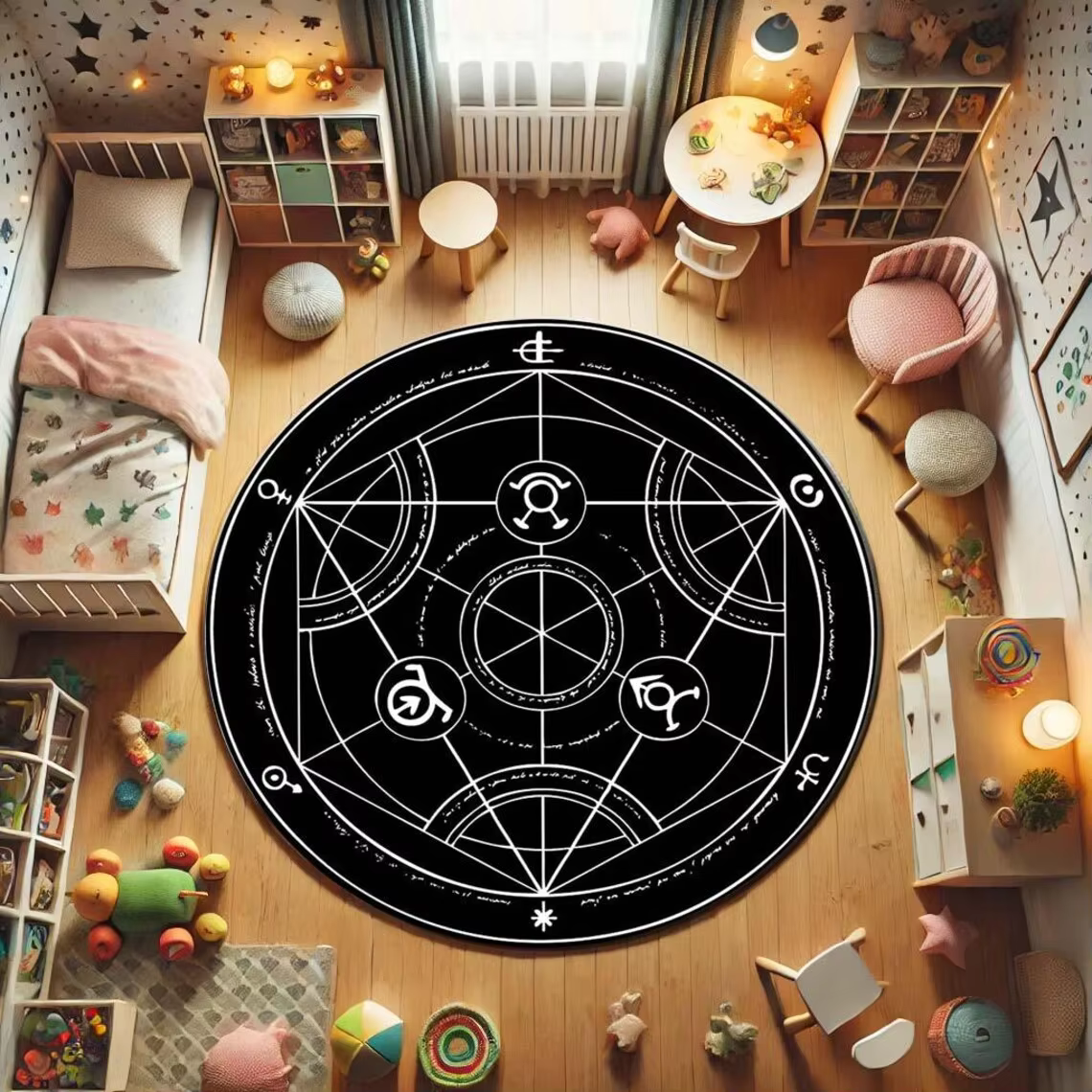 Tapis rond Phase de lune