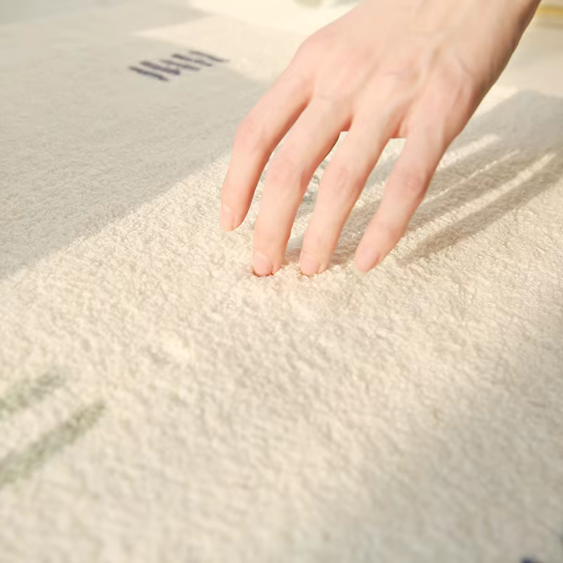 Tapis de sol épais et lavable de Style crème pour chambre à coucher