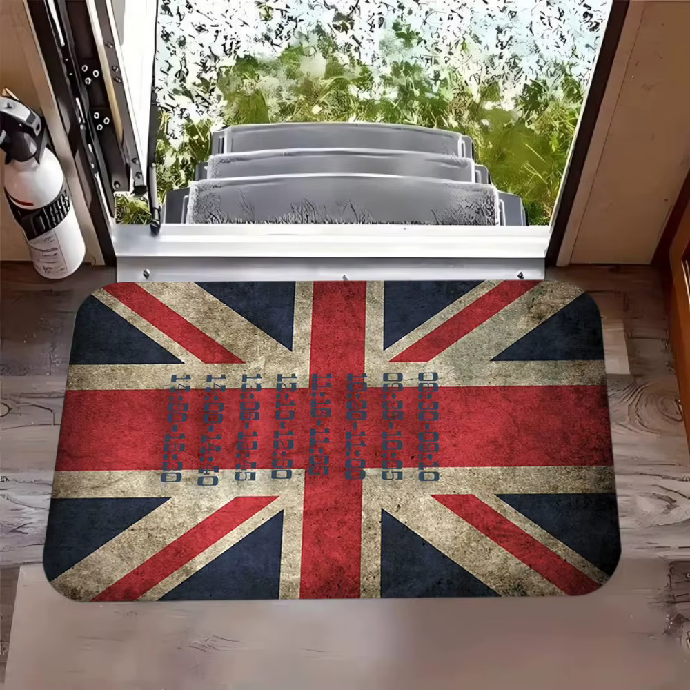 Tapis en flanelle Union Jack minimaliste moderne