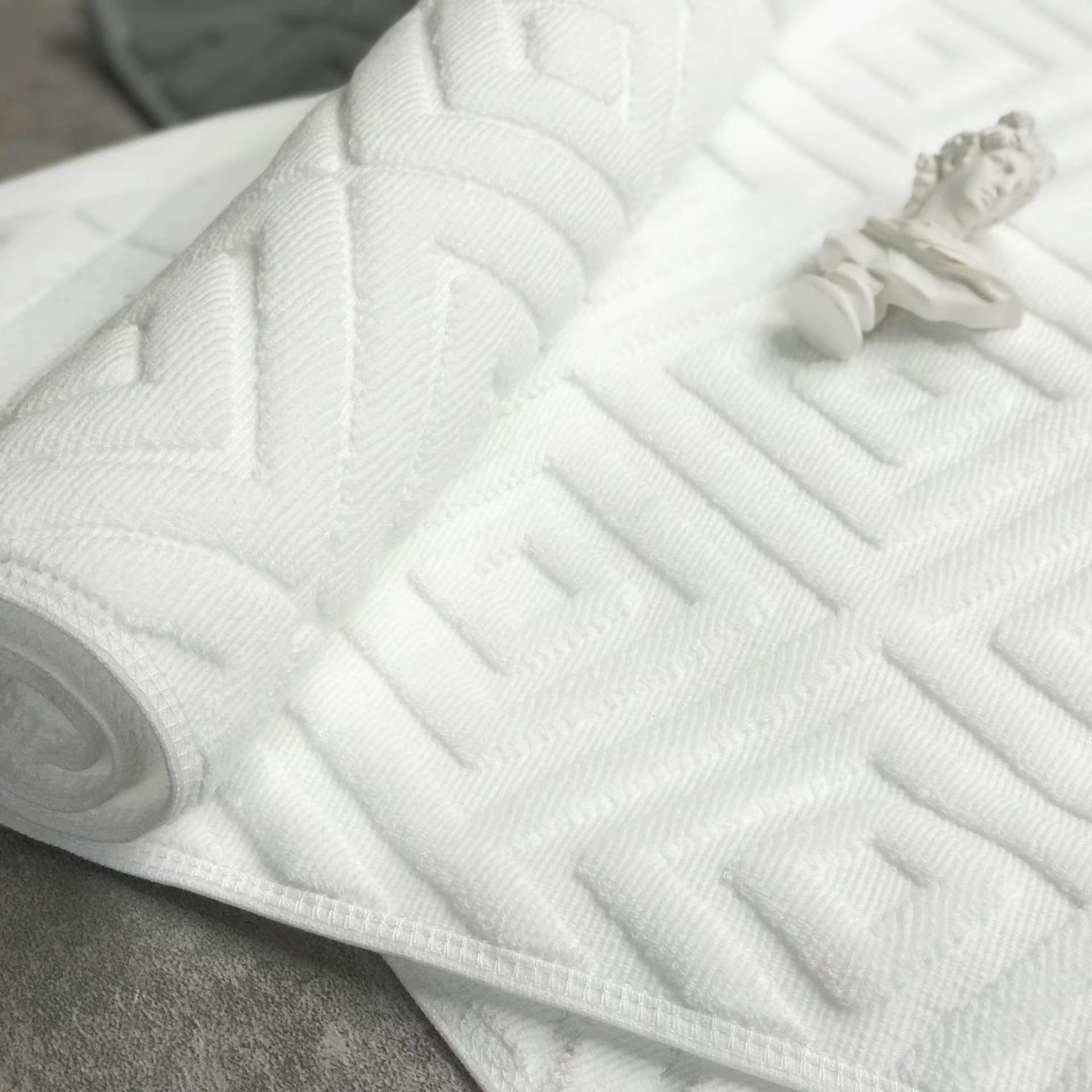 Inyahome-Tapis de serviette en coton blanc pour hôtel de luxe