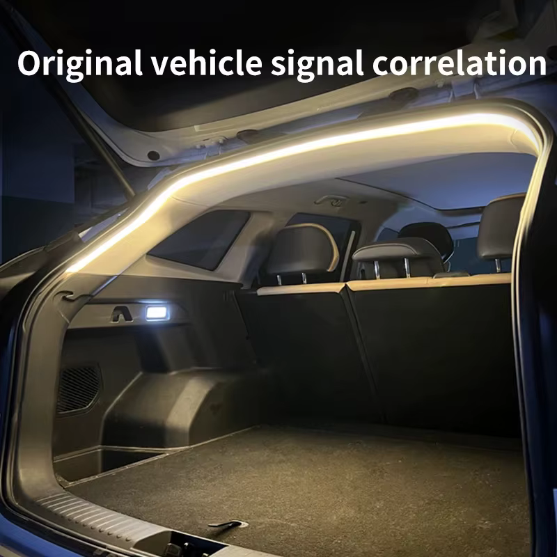 Éclairage de coffre de voiture à haute luminosité, éclairage d'ambiance, décoration intérieure, bande lumineuse LED sans fil, détection automatique, éclairage de hayon