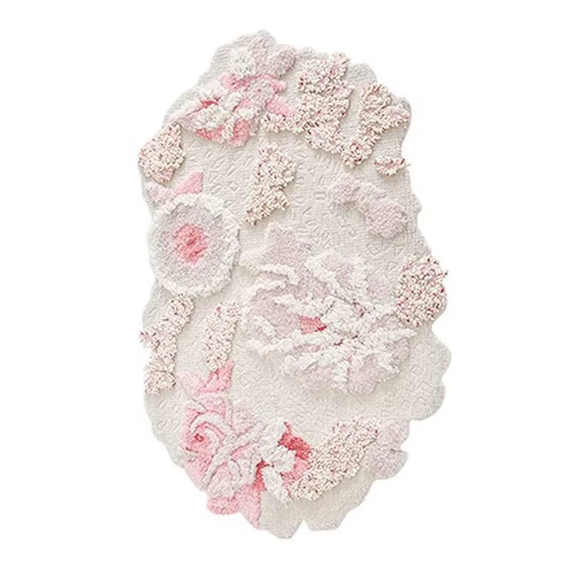 Tapis de chambre rose doux pour filles