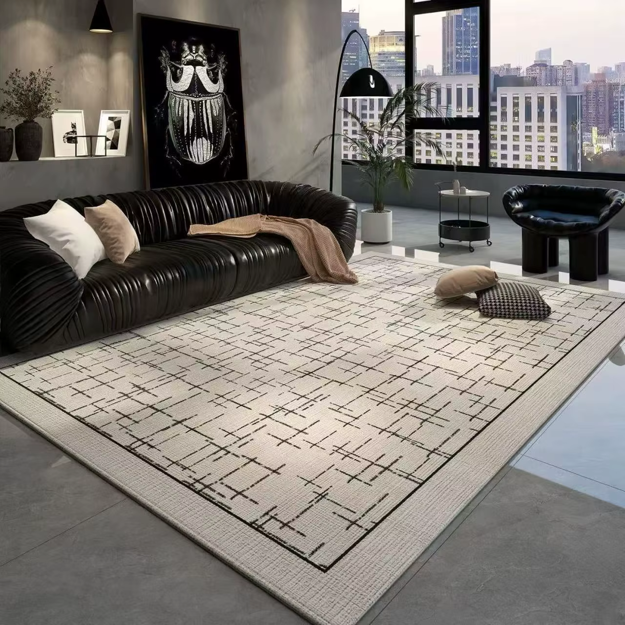 Grands tapis géométriques de luxe légers