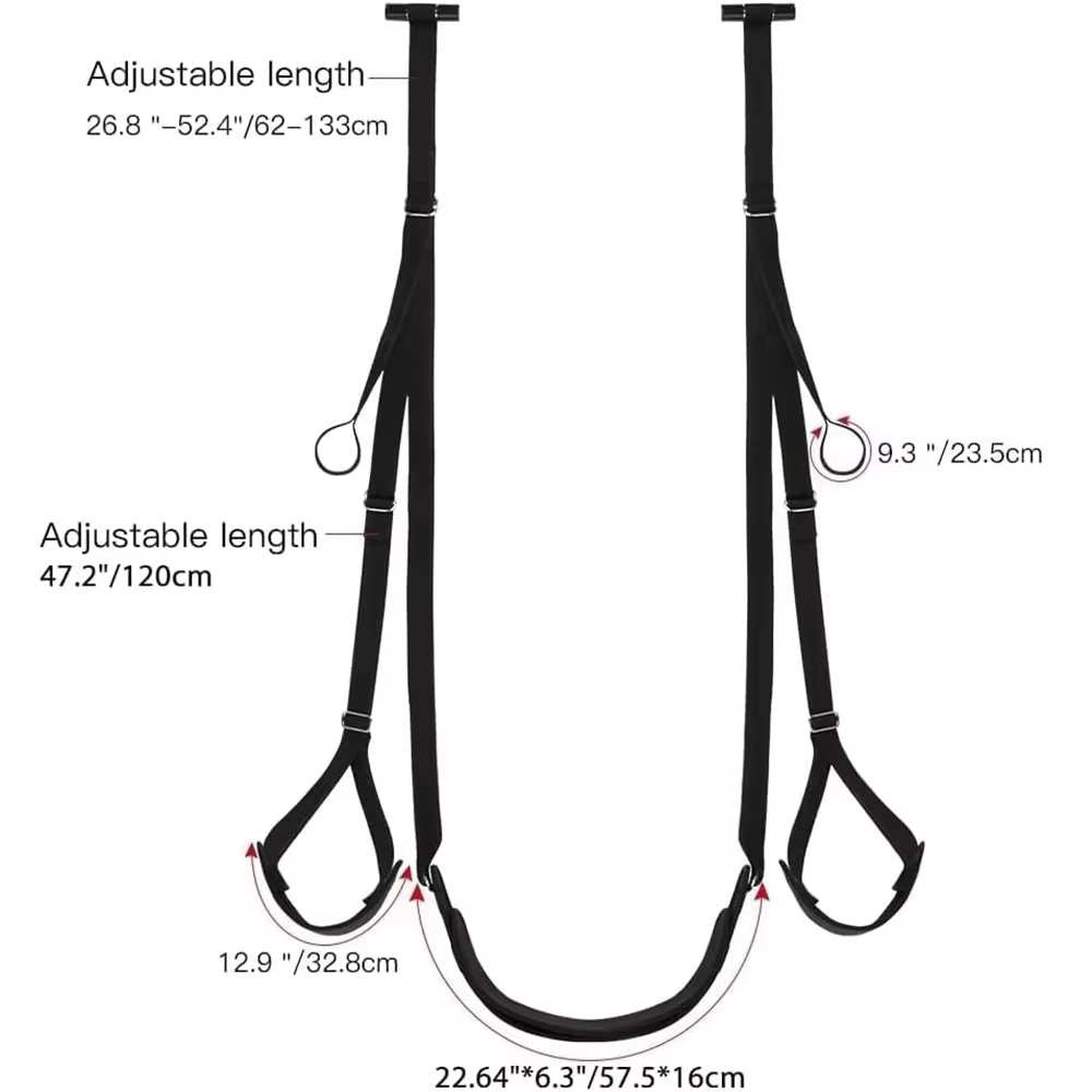 Balancelle de porte pour couples adultes, pour divertissement et positions intimes, avec sangle réglable et siège de retenue bondage