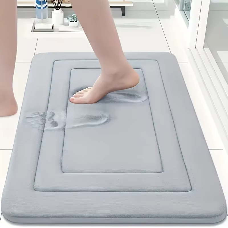 1 tapis de bain absorbant et antidérapant. | Coussin sur pied confortable pour salon