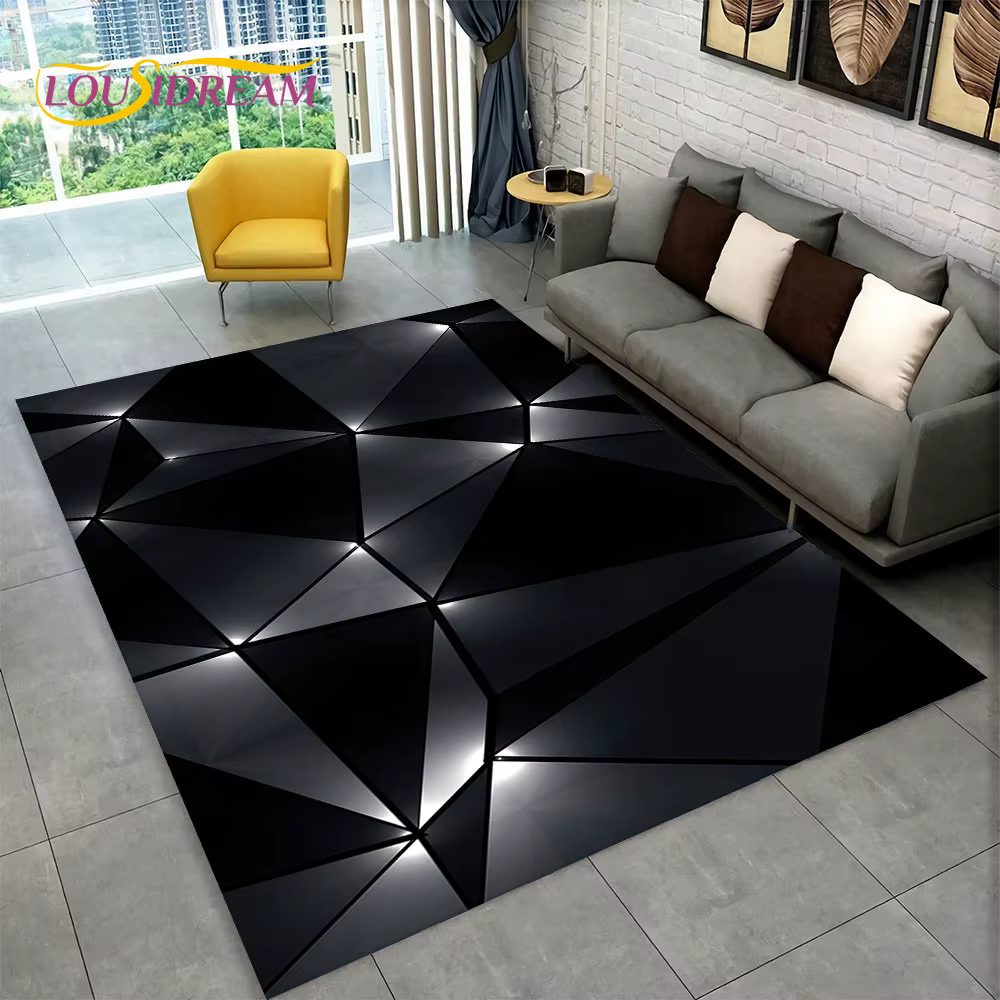 Tapis géométrique moderne abstrait 3D