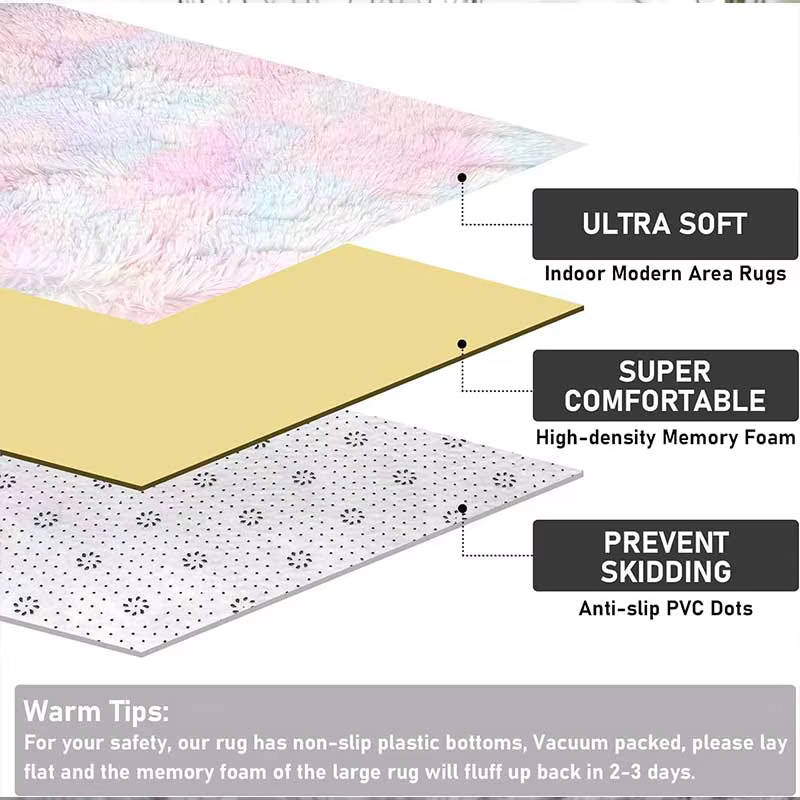 Tapis pour enfants fille arc-en-ciel couleurs