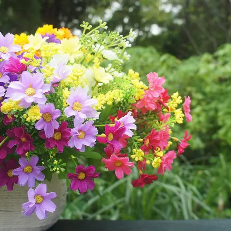 Interrupteur bouquet de fleurs artificielles