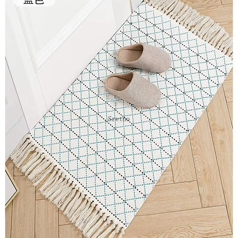 Sretno – tapis nordique tissé en coton et lin