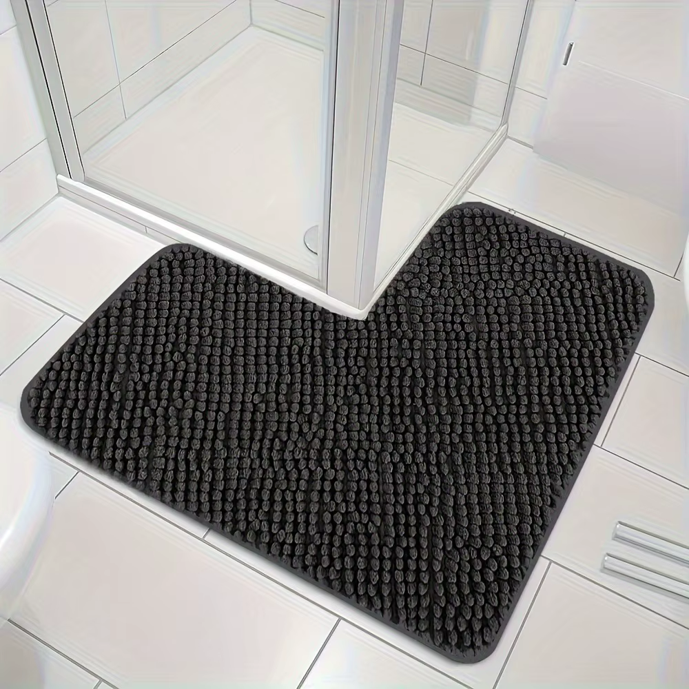 Tapis de bain en Chenille en forme de L