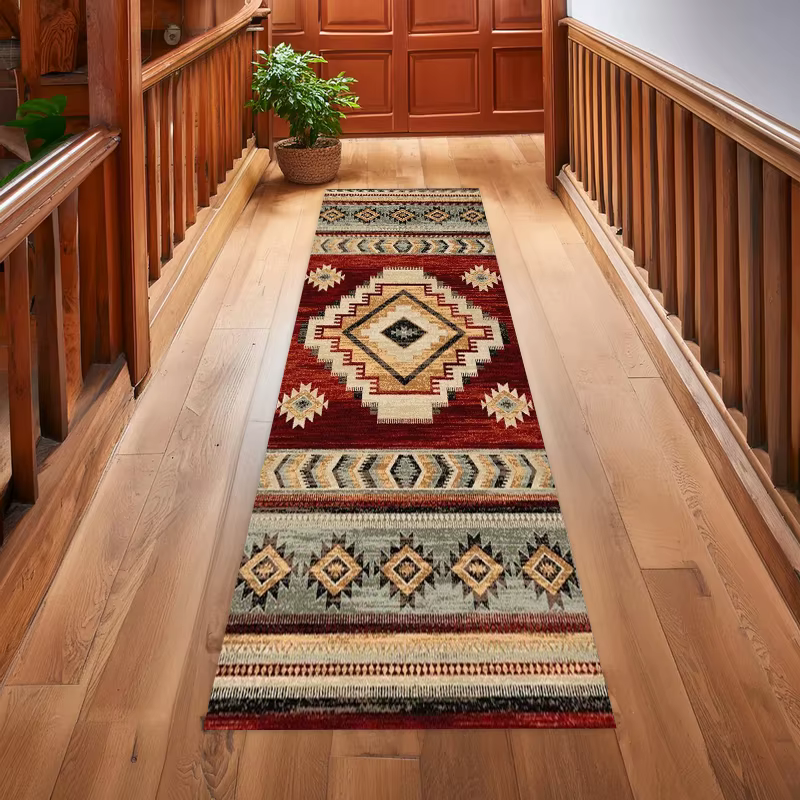 Tapis de couloir long style indien du Sud-Ouest