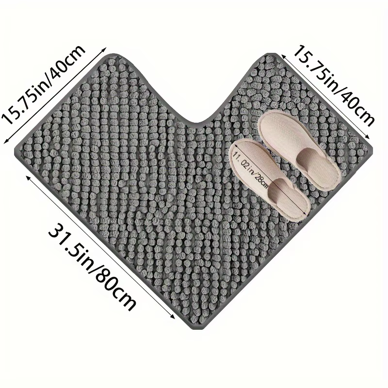 Tapis de bain en Chenille en forme de L