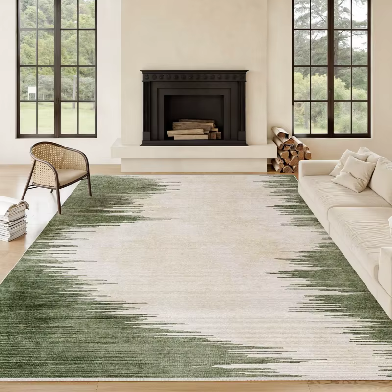 Tapis de salon anti-alde lavables verts