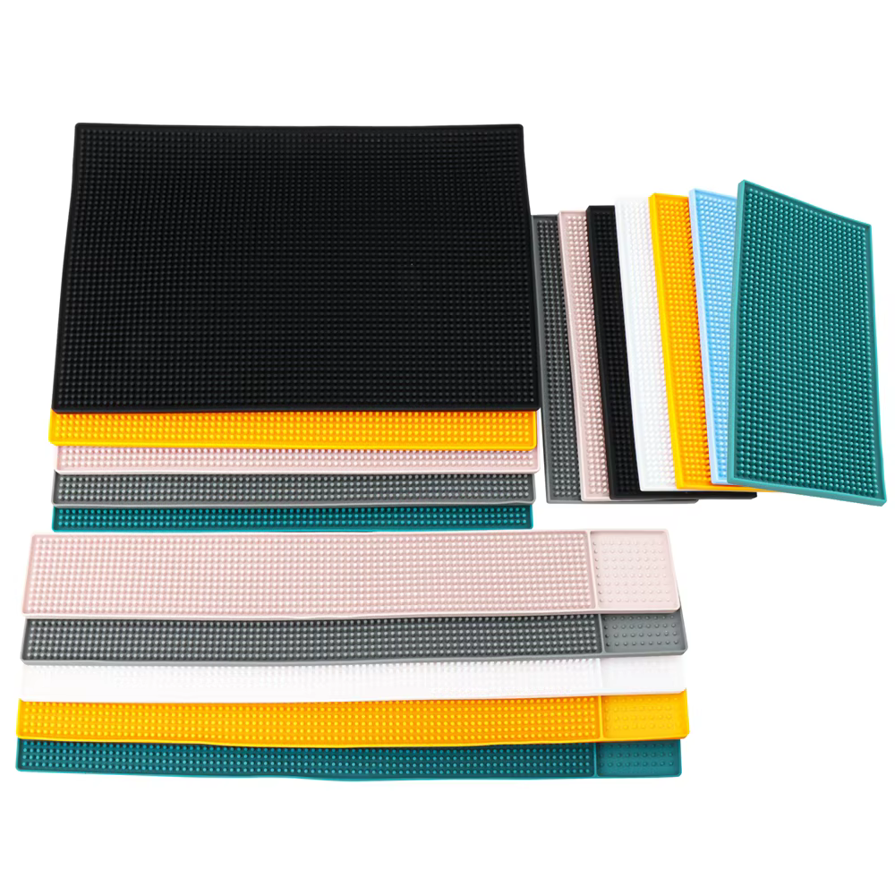 Tapis de bar en silicone durable et élégant pour déversements de café et de séchage du verre – Parfait pour les bars