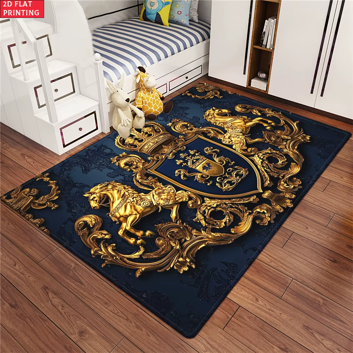Tapis Royal Crest en velours et flanelle imprimé