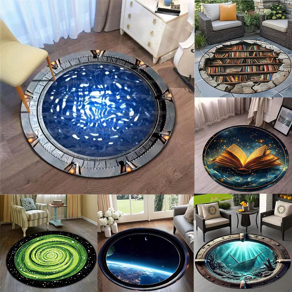 Tapis ronds imprimés Stargate Voyage Interstellaire 2D