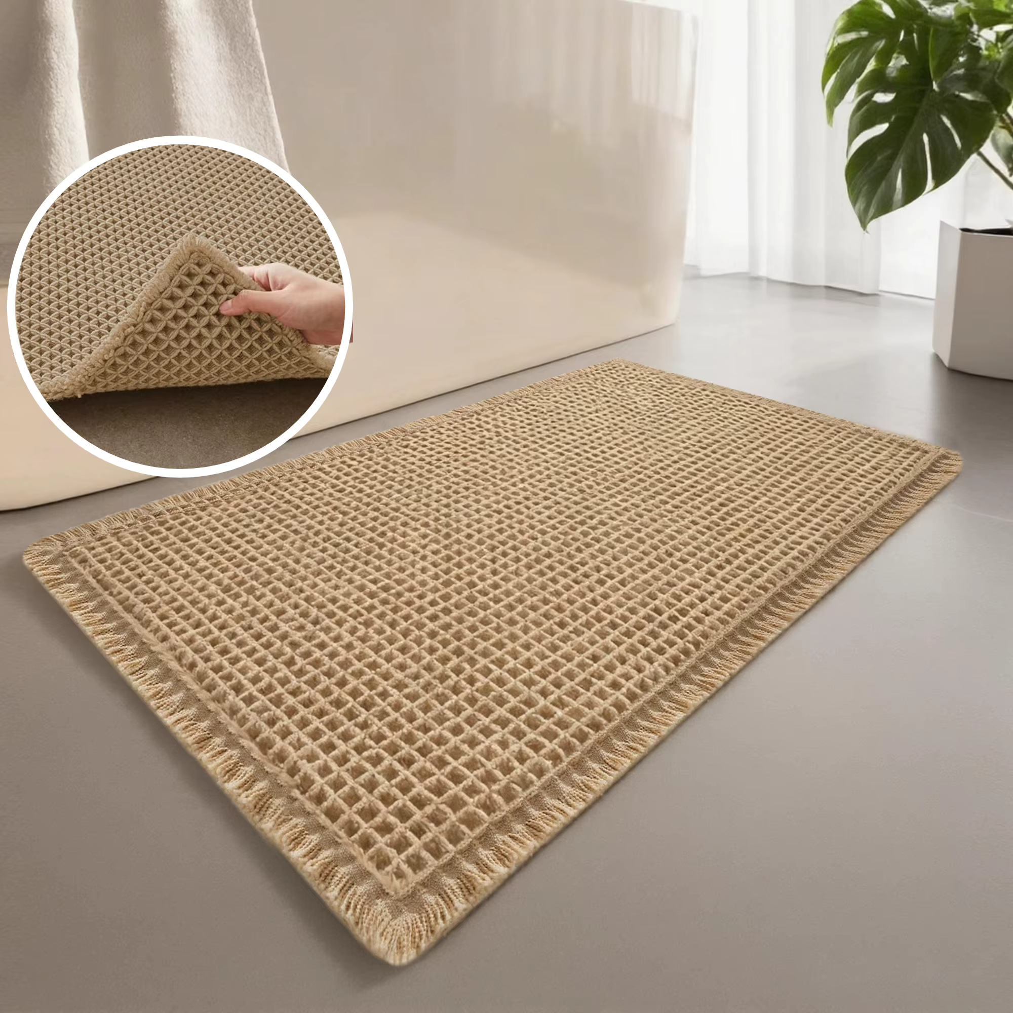 Tapis de bain gaufré Boho