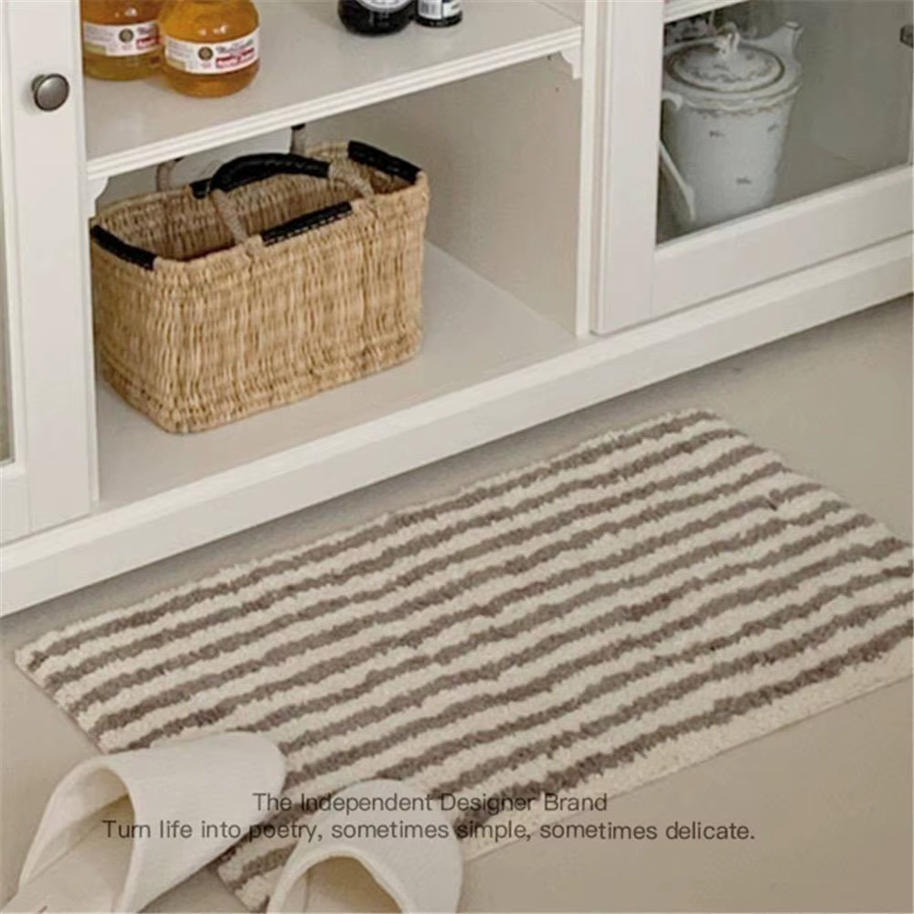 VIKAMA Tapis Rayé Moderne Minimaliste Style Salon