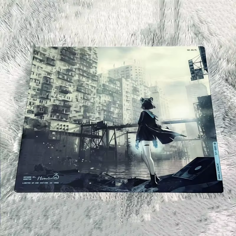 Tapis de souris de jeu en verre WALLHACKSP-005 avec personnage d'anime, tapis de souris en verre trempé, grand tapis de souris, tapis de souris pour PC, tapis de souris pour jeux e-sport