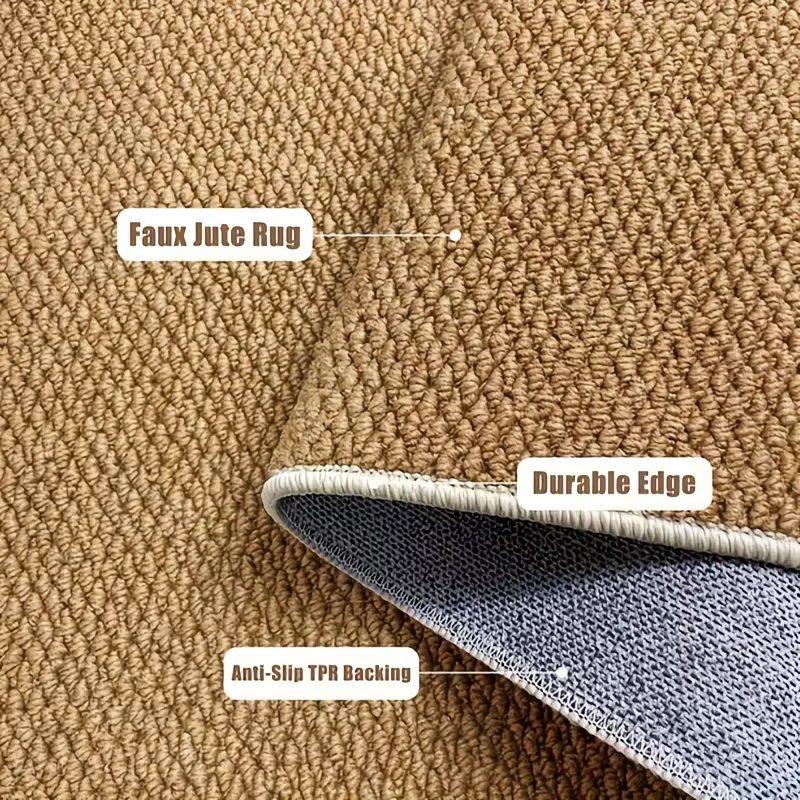 Tapis en faux sisal, tissé texturé