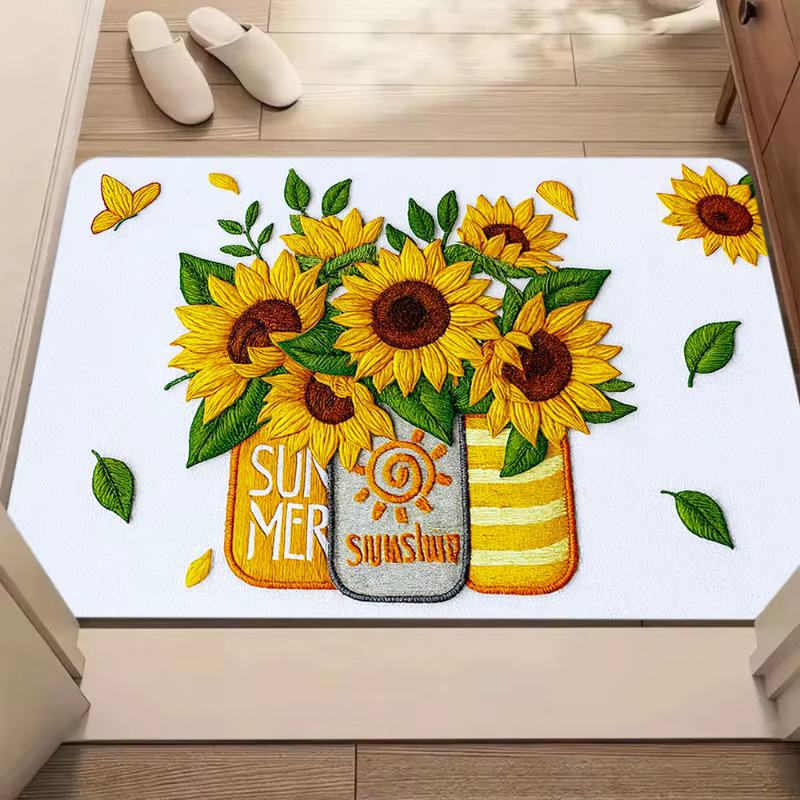 Tapis de cuisine en céramique de fruits citron d'été