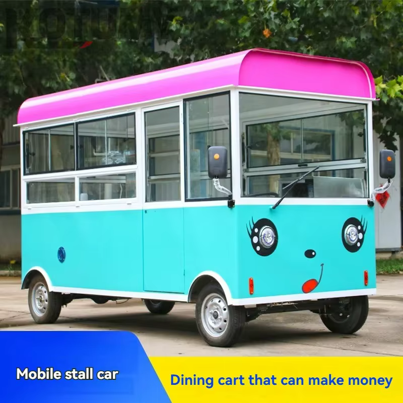 Van à café mobile avec batterie haute capacité et remorque de restauration alimentaire