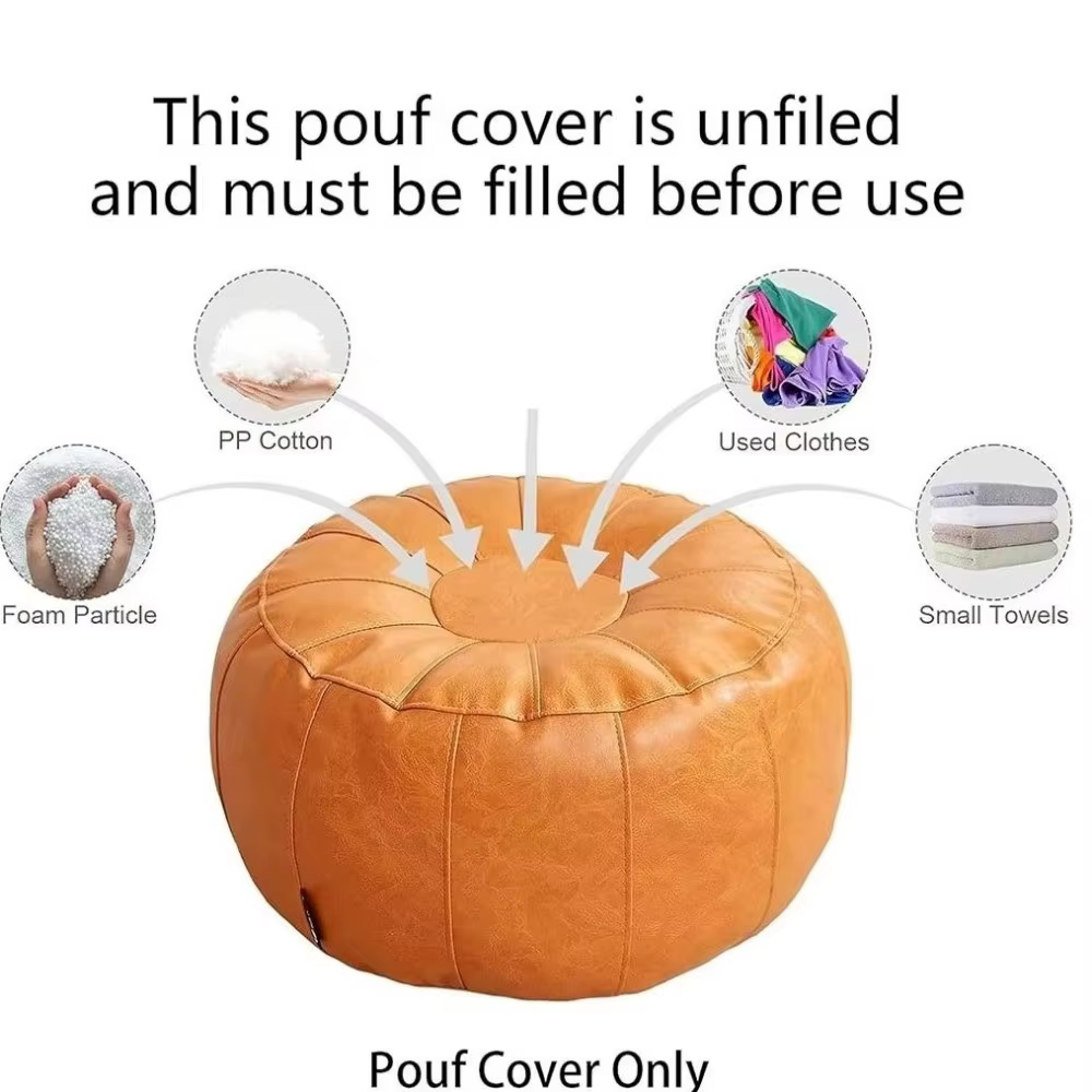 Housse de coussin de siège ronde en similicuir