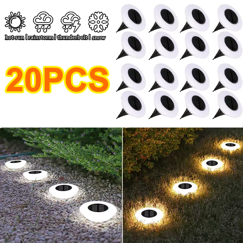 Lampe Solaire d'Extérieur à LED, Éclairage à 360 °, Étanche IP65, Marche/Arrêt, Idéal pour un Jardin, une Cour, un Arrière-Cour, une Allée ou une Pelouse