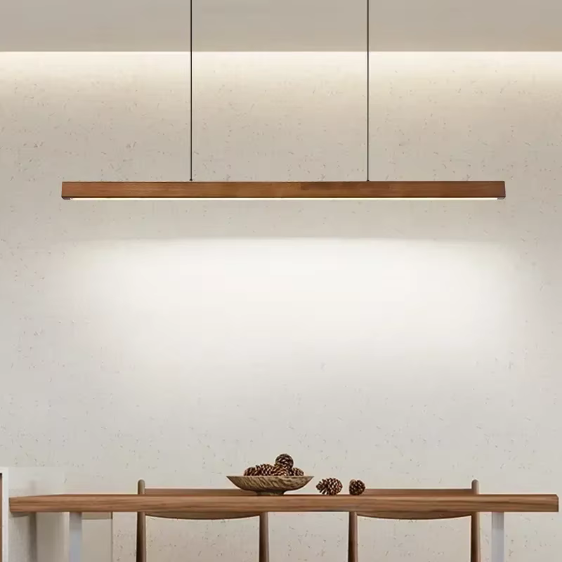 Lampe LED suspendue en bois au design nordique