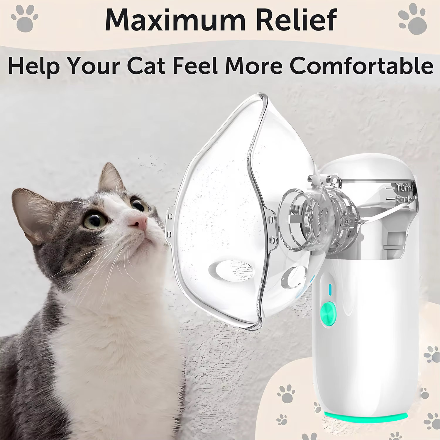 Nébuliseur portable pour animaux de compagnie : dispositif inhalateur manuel pour l'asthme des chats et des chiens