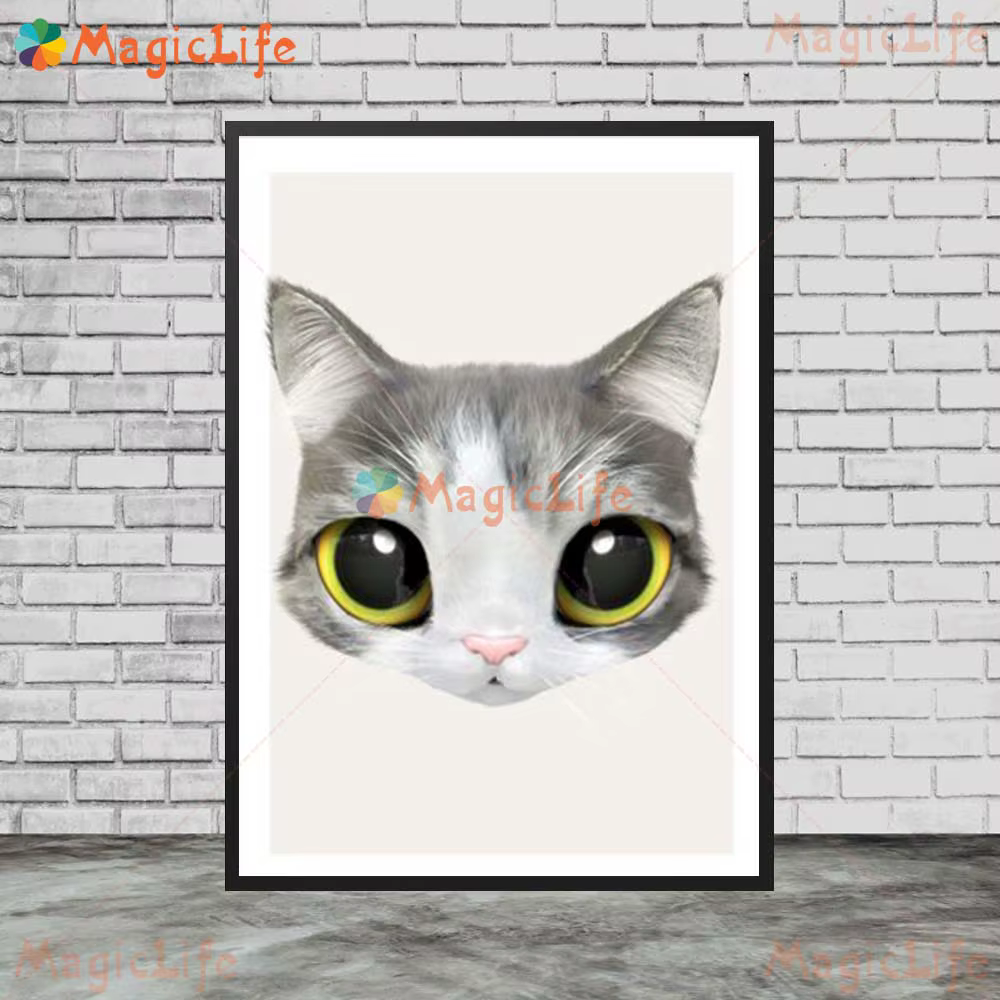 Affiche nordique de dessin animé bébé chat Animal pépinière, toile d'art mural, peinture murale, images pour salon, décoration de maison, sans cadre