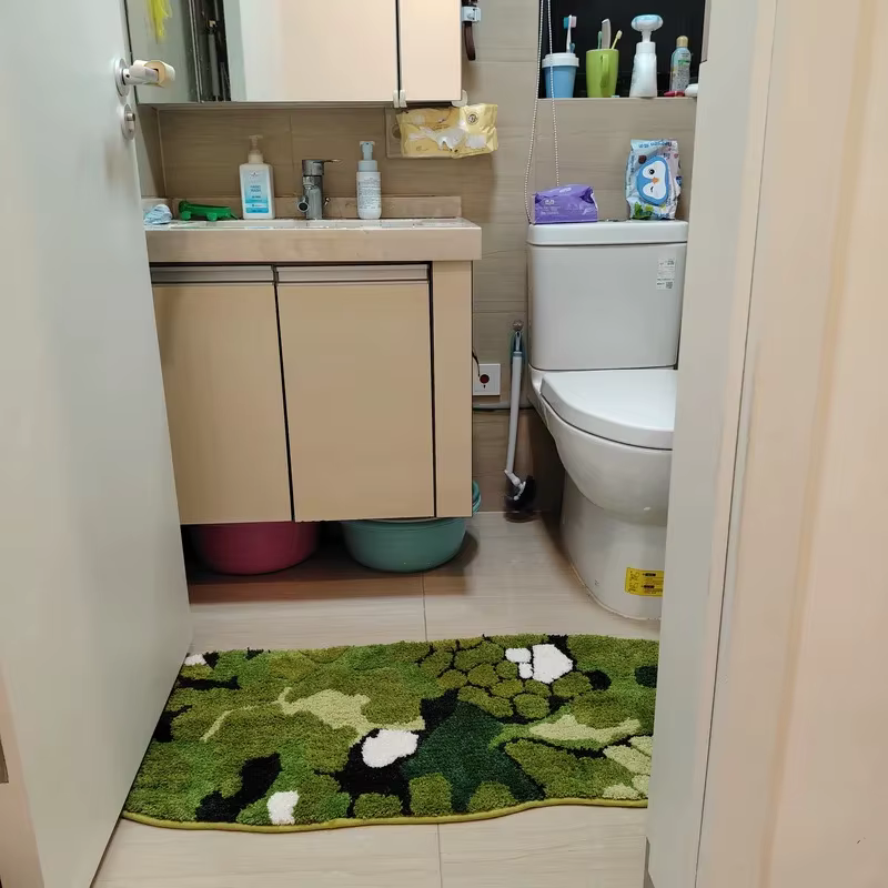 VIKAMA Tapis moderne et minimaliste à motif camouflage vert