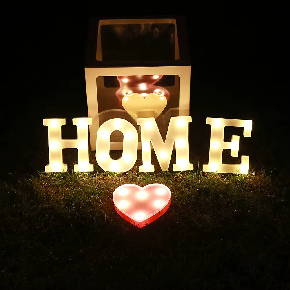 Lettres décoratives Alphabet lettre LED lumières lumineux numéro lampe décoration batterie veilleuse fête bébé chambre décoration