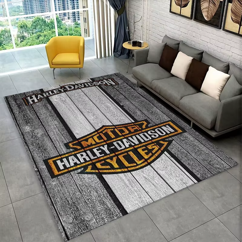Tapis antidérapant rétro H-Harleys Racing Moto pour salon