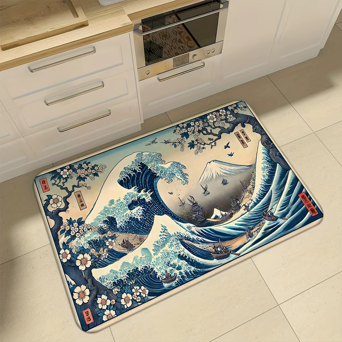 VIKAMA – tapis rétro japonais Ukiyo-e Wave